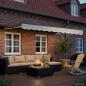 Preview: Manueller Markisenrahmen mit LEDs Creme und Anthrazit 2,5 x 2 m