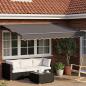 Preview: ARDEBO.de - Manueller Markisenrahmen mit LEDs Anthrazit 3 x 2,5 m
