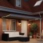 Preview: Manueller Markisenrahmen mit LEDs Anthrazit 5 x 3 m Aluminium