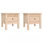 Preview: Beistelltische 2 Stk. 40x40x39 cm Massivholz Kiefer