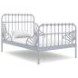 Preview: ARDEBO.de - Ausziehbett Grau Metall 80x130/200 cm