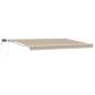 Preview: Manuelle Markise mit Solar-LED 4 x 3 m Beige 100% Polyester
