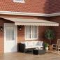 Preview: ARDEBO.de - Manueller Markisenrahmen mit LEDs Beige und Anthrazit 4 x 3 m