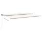 Preview: Markise Manuell Einziehbar mit LED 500x350 cm Creme