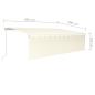Preview: Markise Manuell Einziehbar mit Rollo & LED 5x3 m Creme