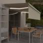Preview: ARDEBO.de - Markise Automatisch mit Rollo LED Windsensor 5x3 m Creme