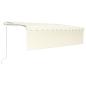 Preview: Markise Automatisch mit Rollo LED Windsensor 5x3 m Creme
