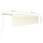 Preview: Markise Automatisch mit Rollo LED Windsensor 5x3 m Creme