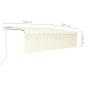 Preview: Markise Automatisch mit Rollo LED Windsensor 5x3 m Creme
