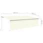 Preview: Markise Manuell Einziehbar mit Rollo & LED 5x3 m Creme