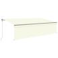 Preview: Markise Automatisch Einziehbar mit Volant 5x3 m Creme