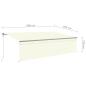 Preview: Markise Automatisch Einziehbar mit Volant 5x3 m Creme