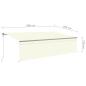 Preview: Markise Automatisch mit Rollo LED Windsensor 5x3 m Creme