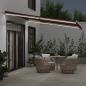 Preview: Markise Manuell mit LED Weinrot 400x350 cm