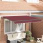 Preview: ARDEBO.de - Ausziehbare Markise Bordeauxrot 250 x 200 cm Stoff
