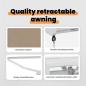 Preview: Einziehbare Markise Beige 300 x 250 cm Stoff und Metall