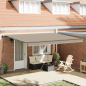 Preview: Einziehbare Markise Beige 450 x 350 cm Stoff und Aluminium
