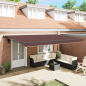 Preview: Markisenrahmen Braun 500 x 300 cm Polyester mit PU-Beschichtung