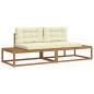 Preview: Outdoor-Sofagarnitur mit Kissen Natur und Creme