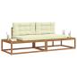 Preview: Outdoor-Sofagarnitur mit Kissen Natur und Creme