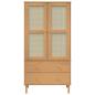 Preview: Kleiderschrank SENJA Rattan-Optik Braun 90x55x175cm Kiefernholz