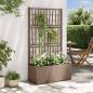 Preview: ARDEBO.de - Gartenpflanzer mit Gitter Braun 80 x 36 x 140 cm PP
