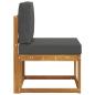 Preview: Outdoor Mittelsofa Massivholz Akazie Natur 59 x 63 x 73 cm