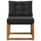 Preview: Outdoor Mittelsofa Massivholz Akazie und Textilene Stoff Natur