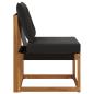 Preview: Outdoor Mittelsofa Massivholz Akazie und Textilene Stoff Natur