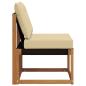 Preview: Outdoor Mittelsofa Massivholz Akazie und Textilene Stoff Natur