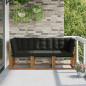 Preview: ARDEBO.de - 3 stk. Outdoor Mittel- und Ecksofa Natur