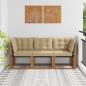 Preview: ARDEBO.de - 3 stk. Outdoor Mittel- und Ecksofa Natur