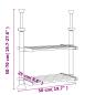 Preview: Küchenregal 50x25x(50-70) cm Aluminium