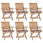 Preview: ARDEBO.de - Klappbare Gartenstühle mit Kissen 6 Stk. Massivholz Teak