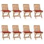Preview: ARDEBO.de - Klappbare Gartenstühle mit Kissen 8 Stk. Massivholz Teak