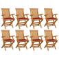 Preview: ARDEBO.de - Gartenstühle mit Roten Kissen 8 Stk. Massivholz Teak