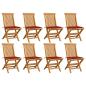 Preview: ARDEBO.de - Gartenstühle mit Roten Kissen 8 Stk. Massivholz Teak