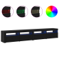 Preview: TV-Schrankset 3 pcs Schwarz Eichen-Optik 240 x 35 x 40 cm