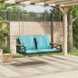 Preview: Hängebank mit Kissen Schwarz 109x62x40 cm Poly Rattan