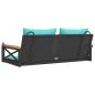 Preview: Hängebank mit Kissen Schwarz 109x62x40 cm Poly Rattan