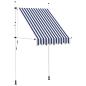 Preview: Einziehbare Markise Handbetrieben 150 cm Blau/Weiß Gestreift