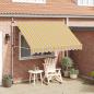Preview: ARDEBO.de - Einziehbare Markise Handbetrieben 300 cm Gelb/Blau Gestreift