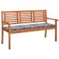 Preview: 3-Sitzer-Gartenbank mit Auflage 150 cm Massivholz Eukalyptus