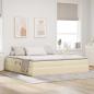 Preview: ARDEBO.de - Aufbewahrungsbett mit Matratze Creme 200 x 200 cm Polyester