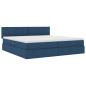 Preview: Aufbewahrungsbett mit Matratze Blau 200 x 200 cm Samt
