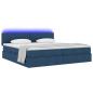 Preview: LED-Speicherbett mit Matratze Blau 200 x 200 cm Stoff