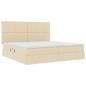 Preview: Aufbewahrungsbett mit Matratze Creme 200 x 200 cm Stoff