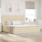 Preview: ARDEBO.de - Aufbewahrungsbett mit Matratze Creme 200 x 200 cm Stoff