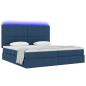 Preview: LED-Speicherbett mit Matratze Blau 200 x 200 cm Stoff