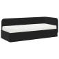Preview: Eckbettgestell Schwarz 80 x 200 cm Samt